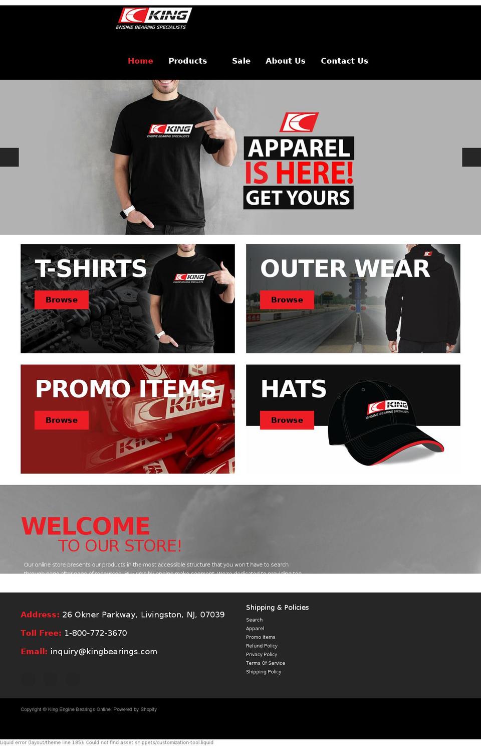 king-bearings.myshopify.com shopify website screenshot