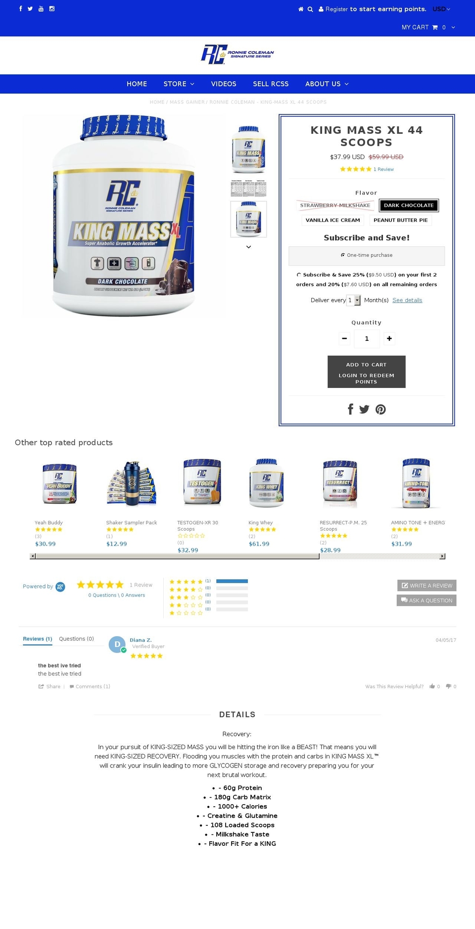 king-mass.com shopify website screenshot