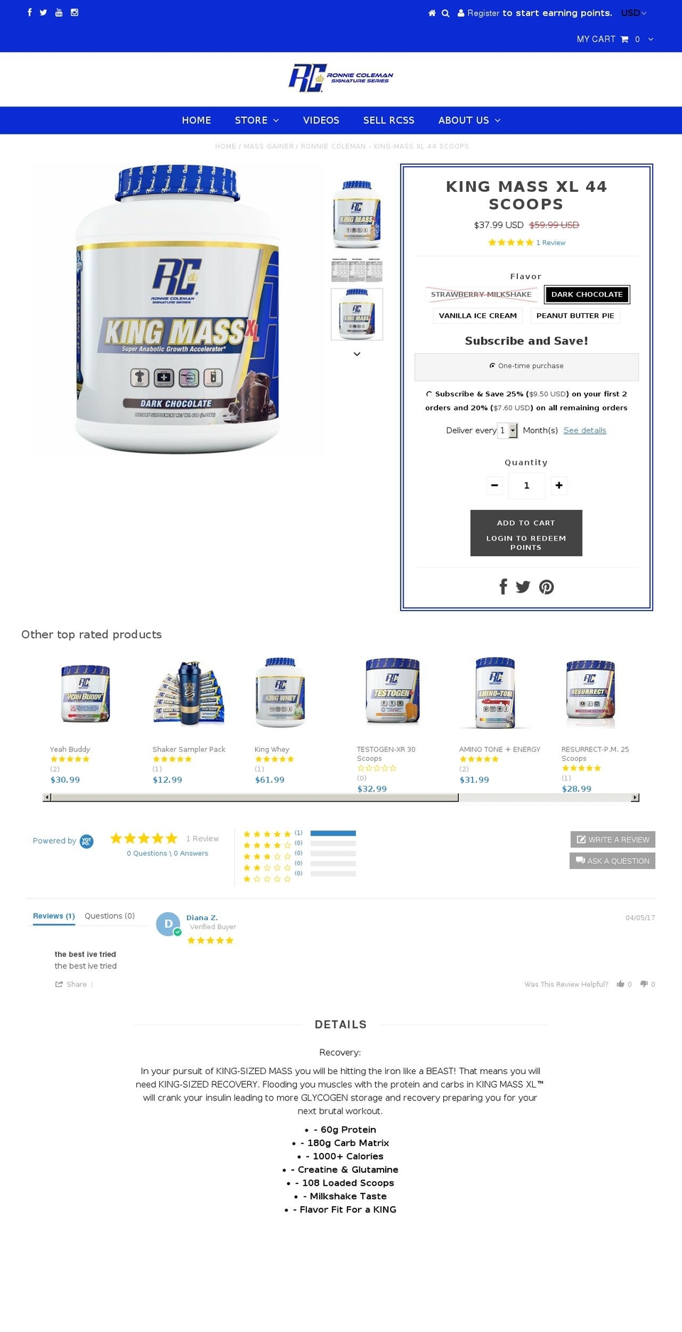 king-massxl.com shopify website screenshot