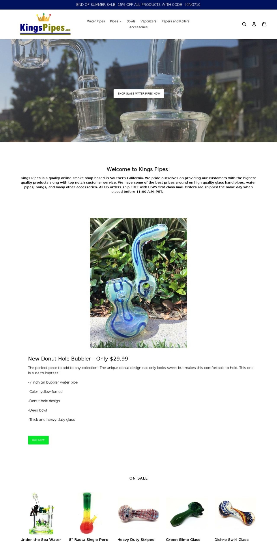 king-pipe.com — Shopify storefront screenshot