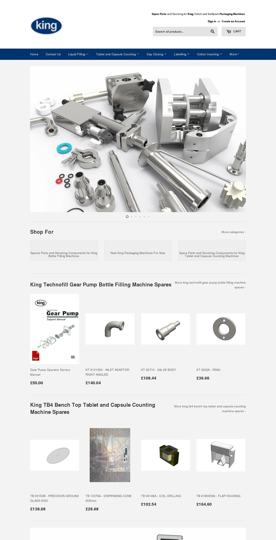 king.parts shopify website screenshot