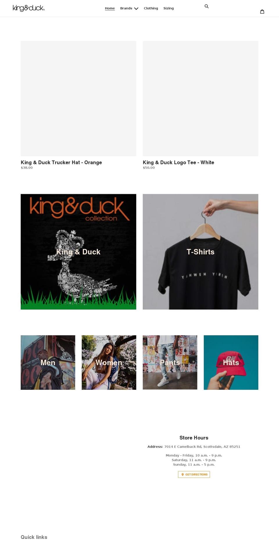 kingandduck.com shopify website screenshot