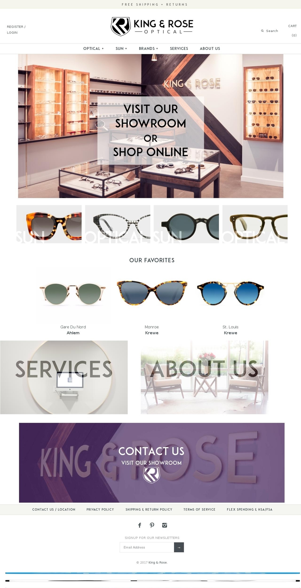 kingandrose.com shopify website screenshot