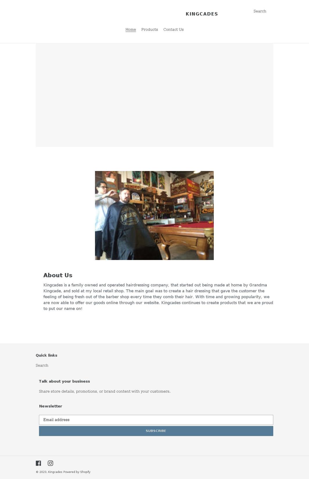 kingcades.com shopify website screenshot