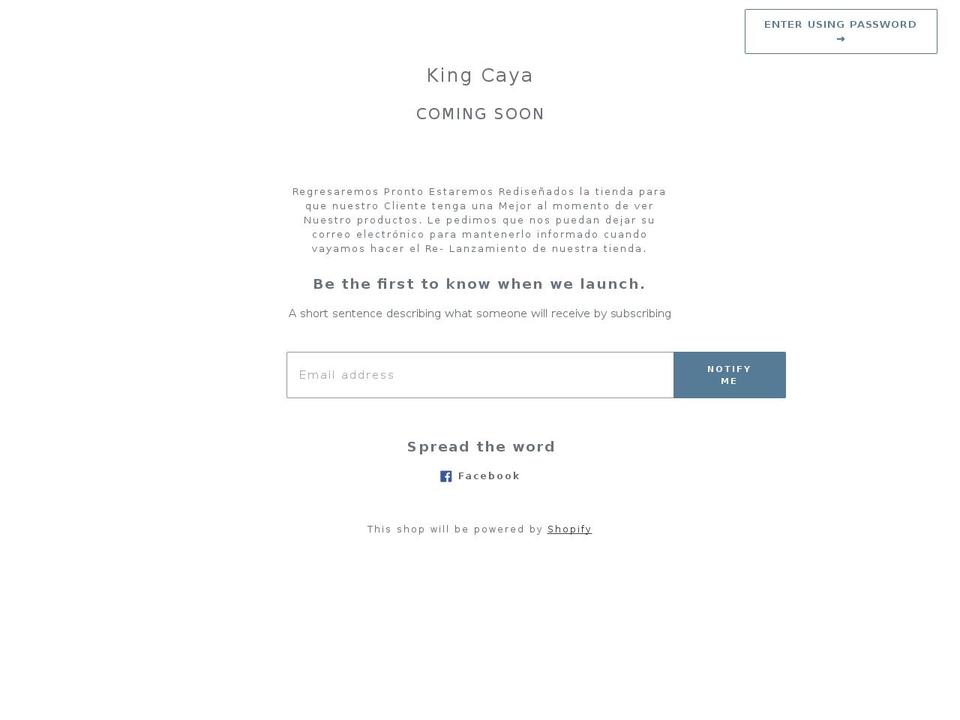 kingcaya.com shopify website screenshot