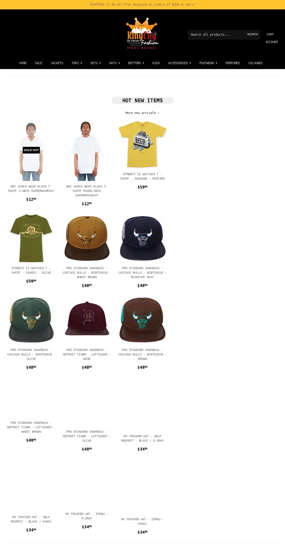 kingcityfashion.com shopify website screenshot