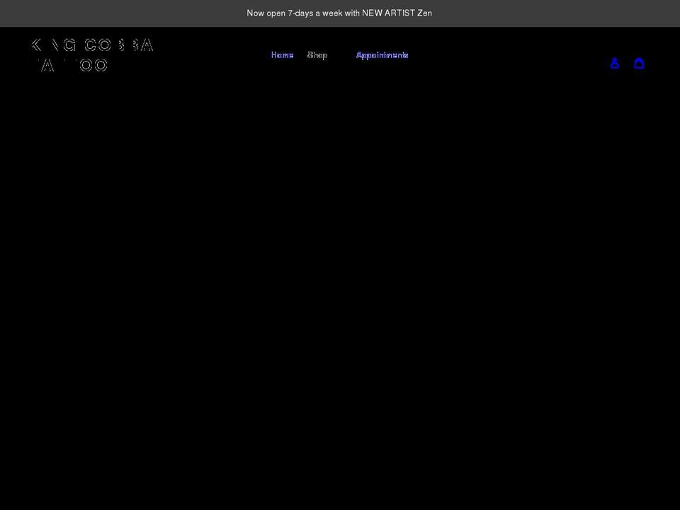 kingcobratattoo.com shopify website screenshot