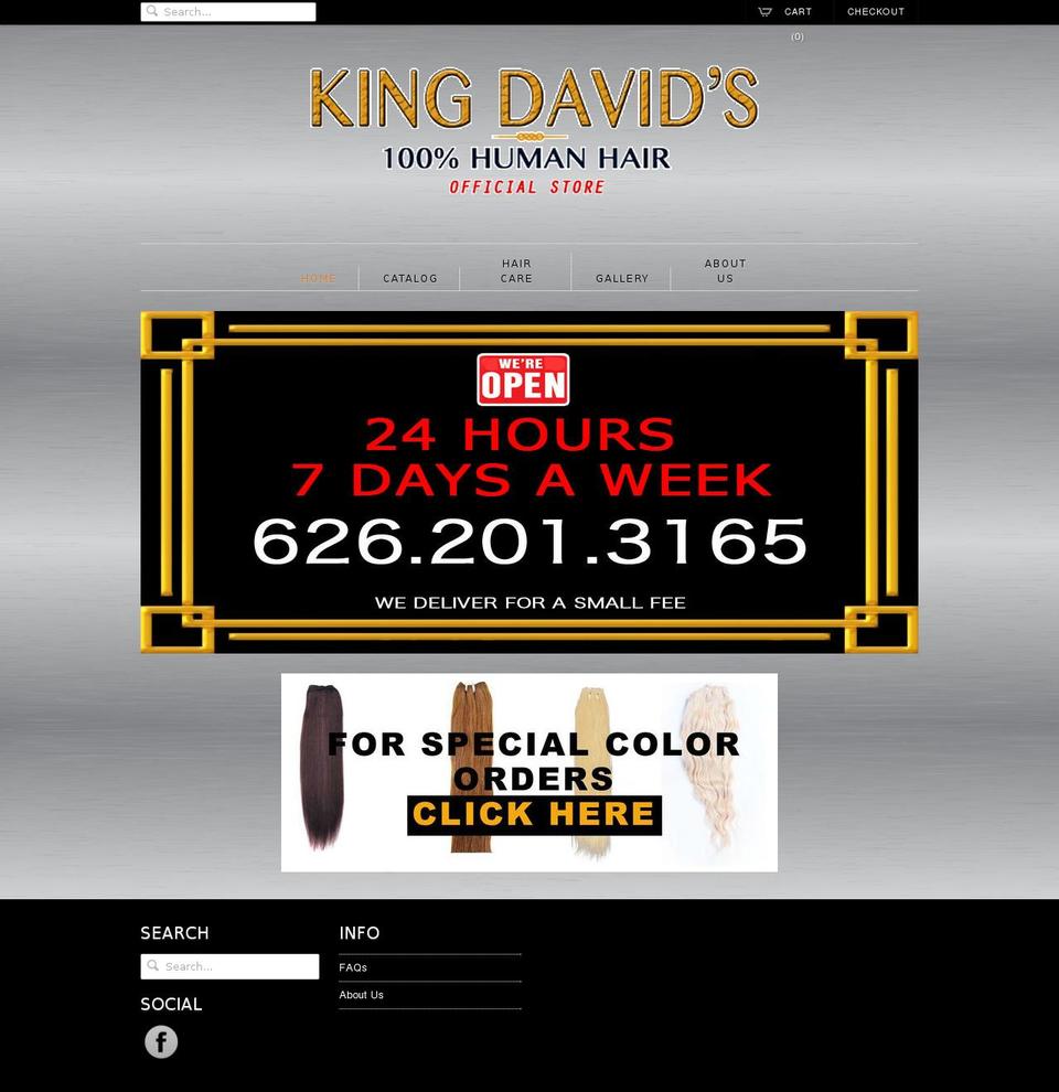 kingdavidhumanhair.com shopify website screenshot