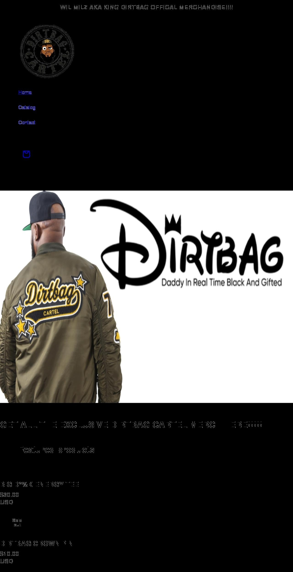 kingdirtbag.com shopify website screenshot
