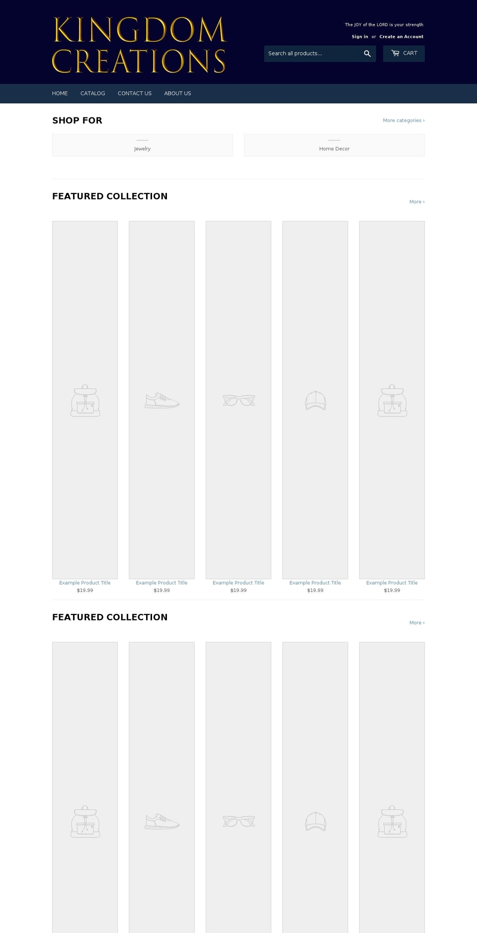 kingdom-creations.com — Shopify storefront screenshot
