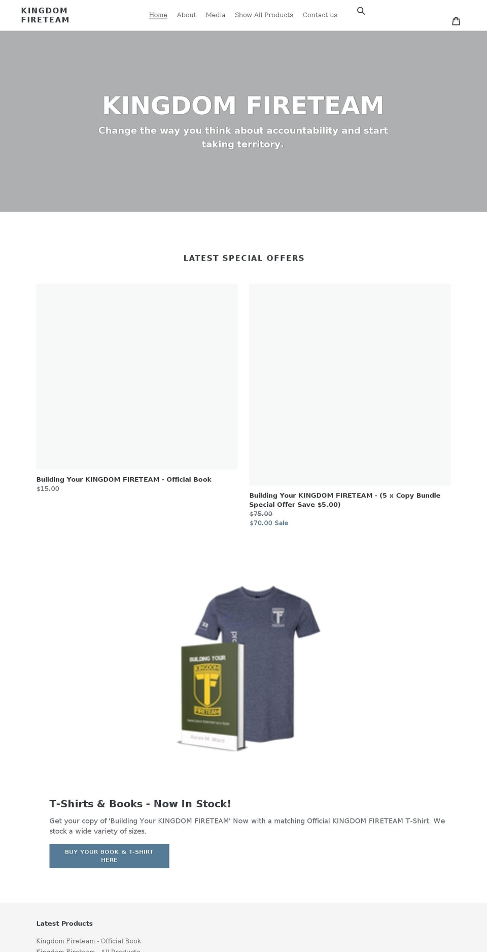 kingdom-fireteam.myshopify.com shopify website screenshot