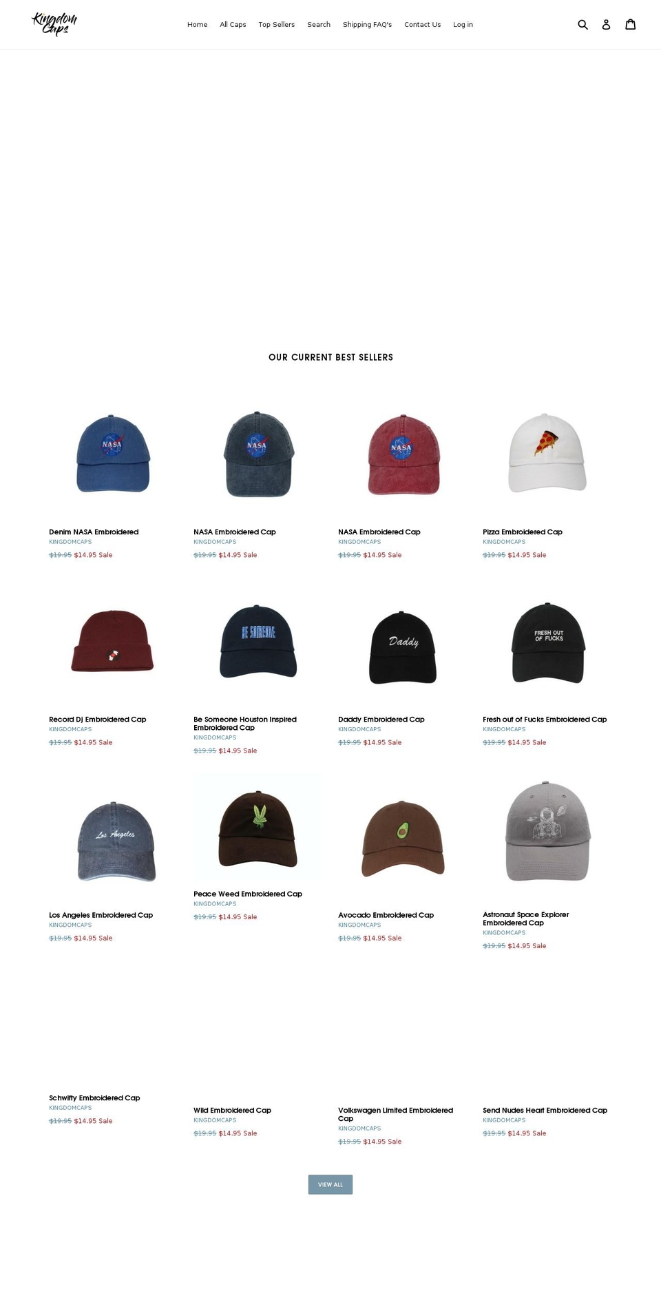 kingdomcaps.com — Shopify storefront screenshot