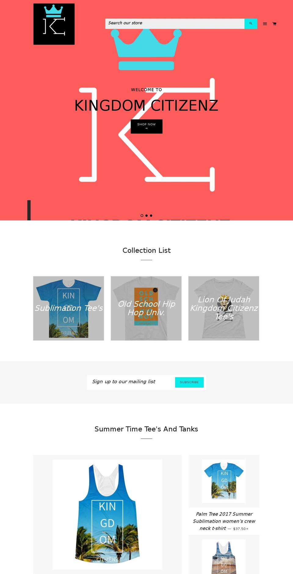 kingdomcitizenz.com — Shopify storefront screenshot