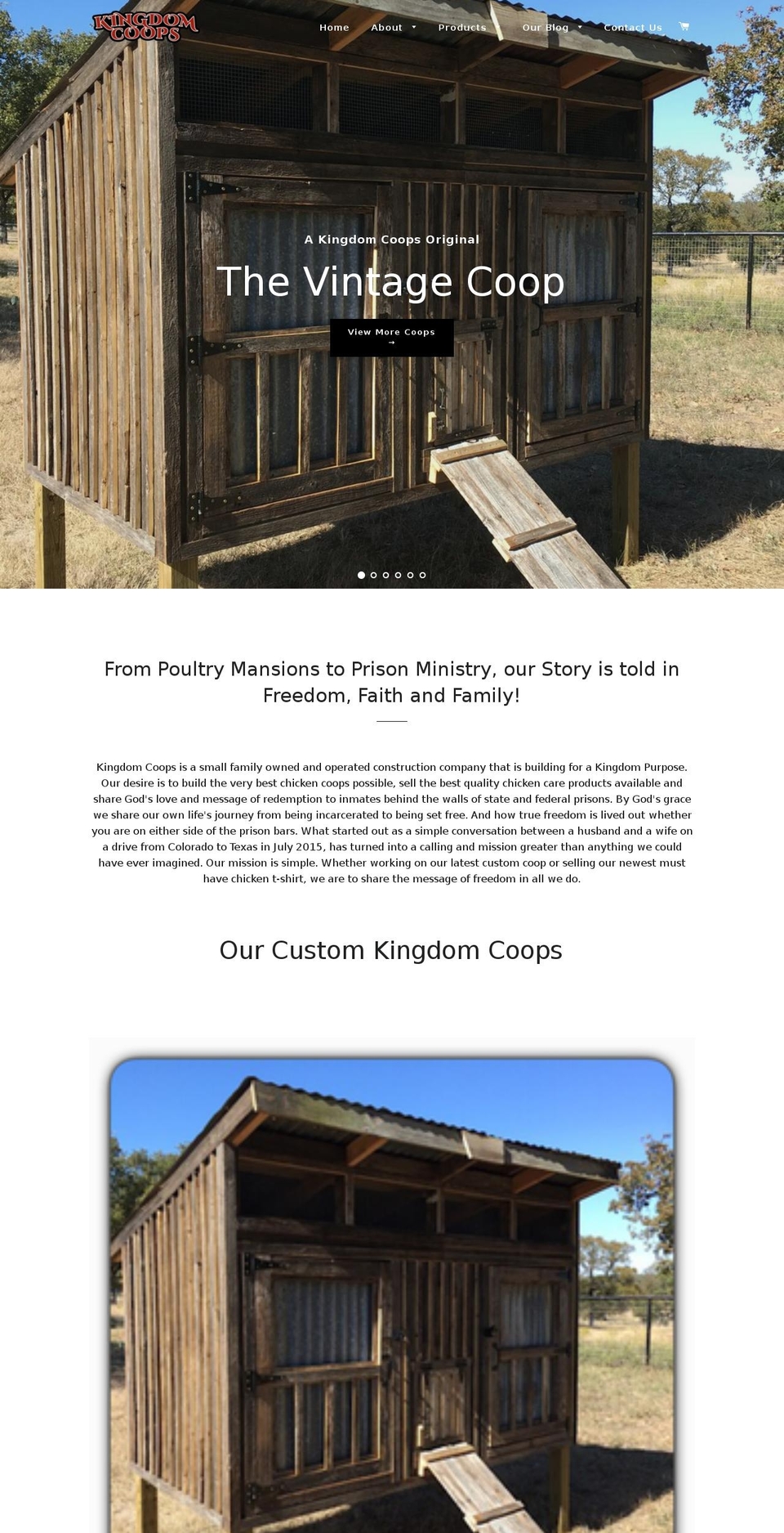 kingdomcoops.com shopify website screenshot