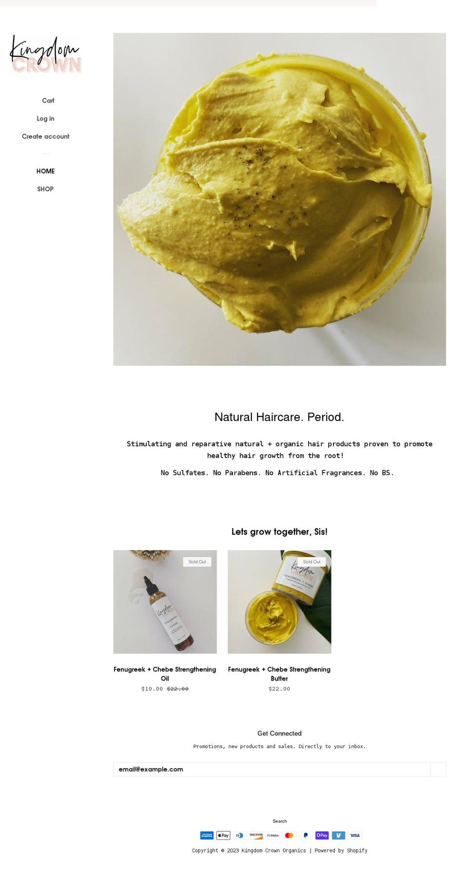 kingdomcrownoil.com shopify website screenshot