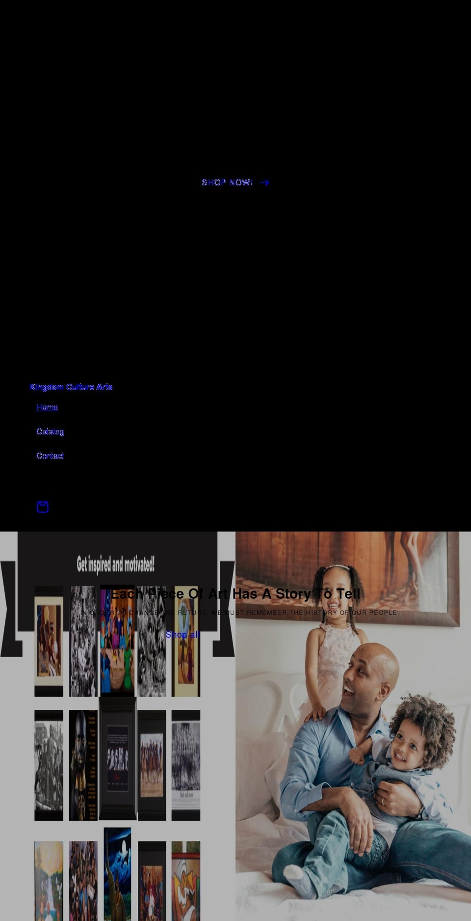 kingdomculturearts.com shopify website screenshot