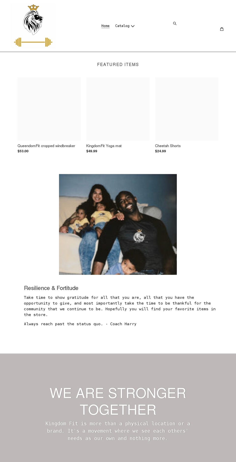 kingdomfitgear.com shopify website screenshot