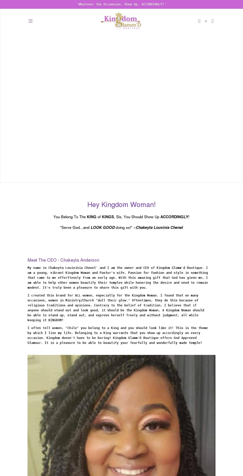 kingdomglammd.com shopify website screenshot