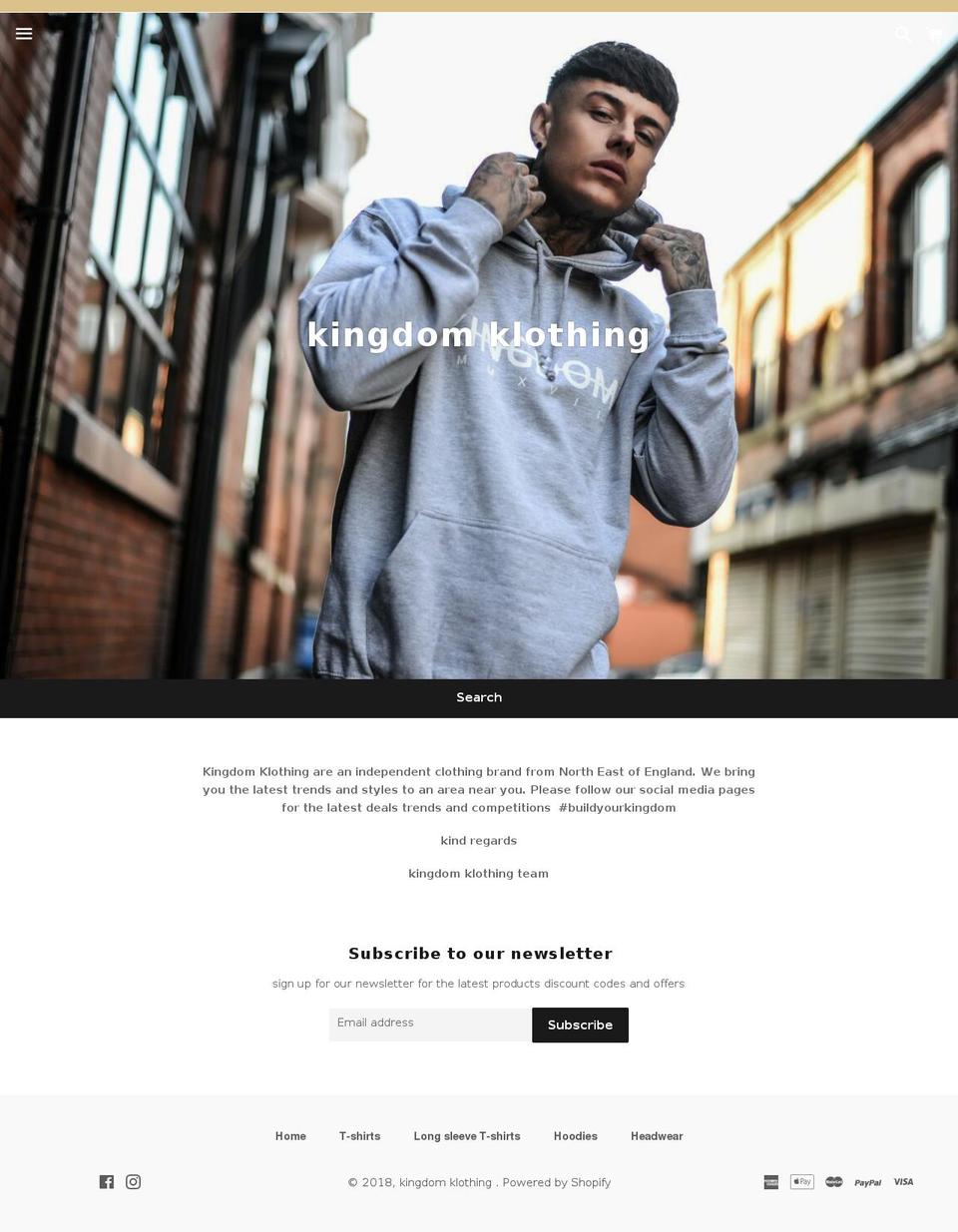 kingdomklothing.net shopify website screenshot