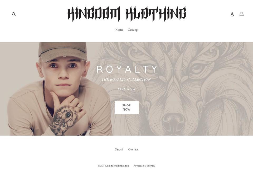 kingdomklothinguk.myshopify.com shopify website screenshot