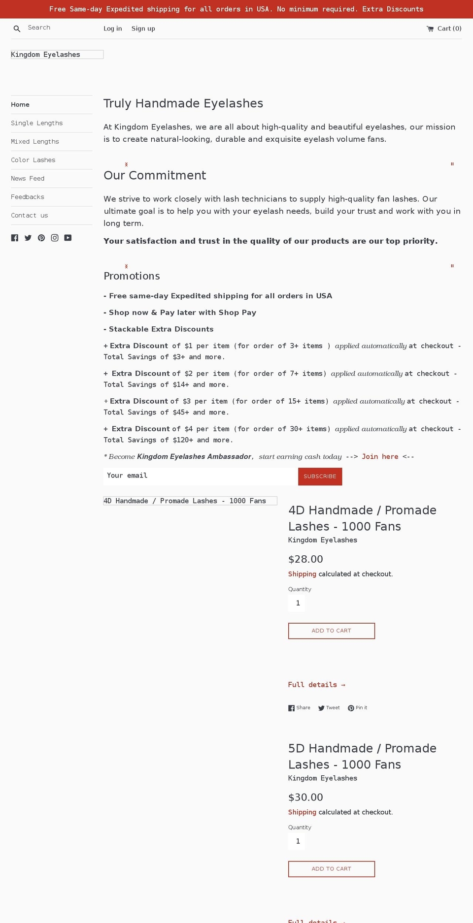 kingdomlash.com shopify website screenshot