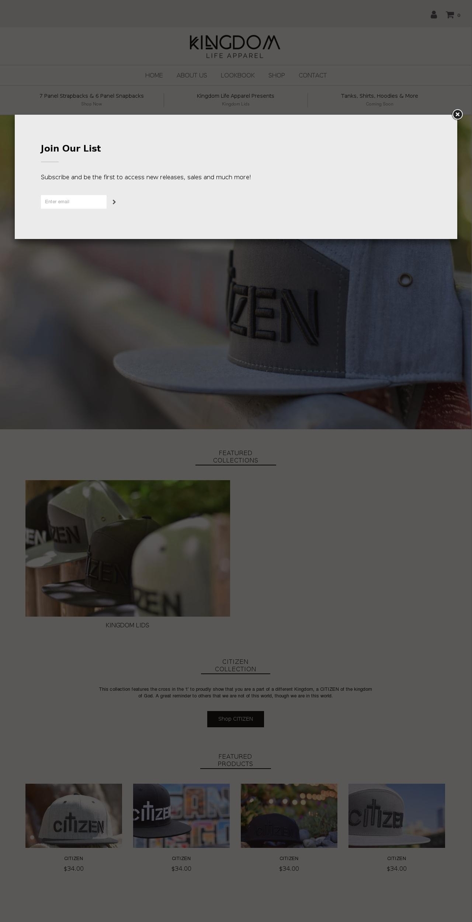 kingdomlifeapparel.com — Shopify storefront screenshot