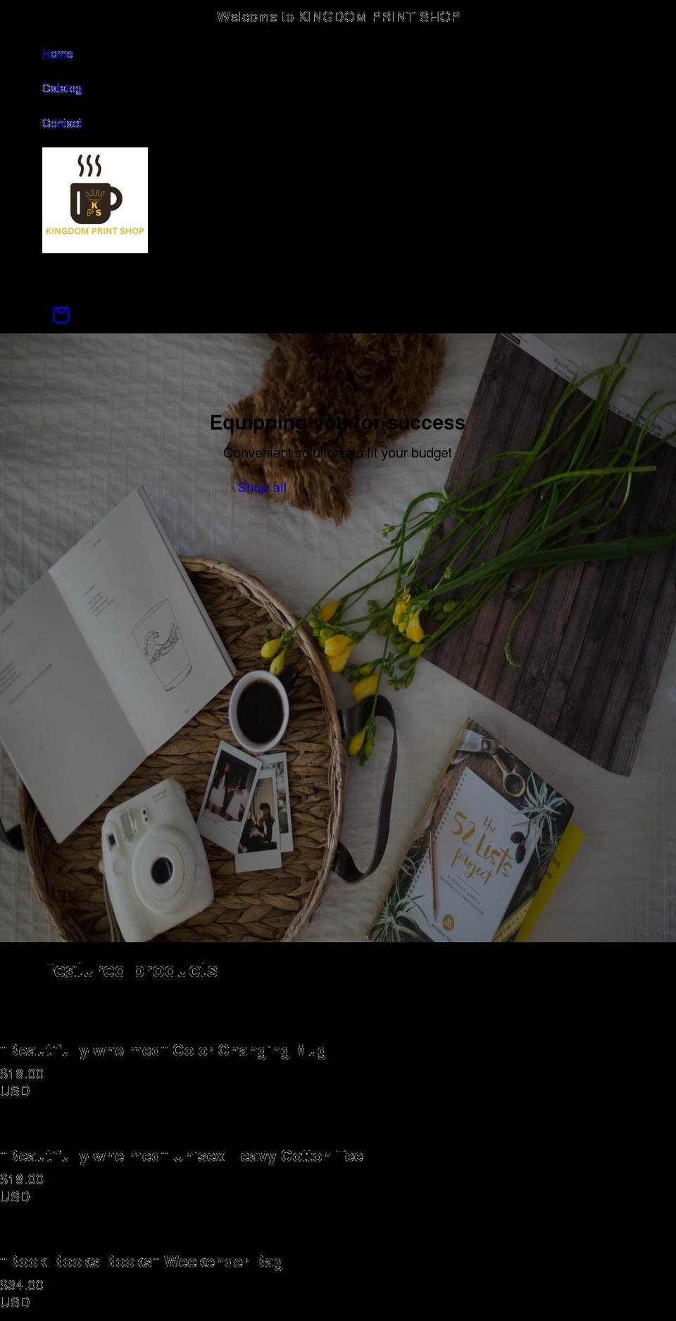 kingdomprintshop.com — Shopify storefront screenshot