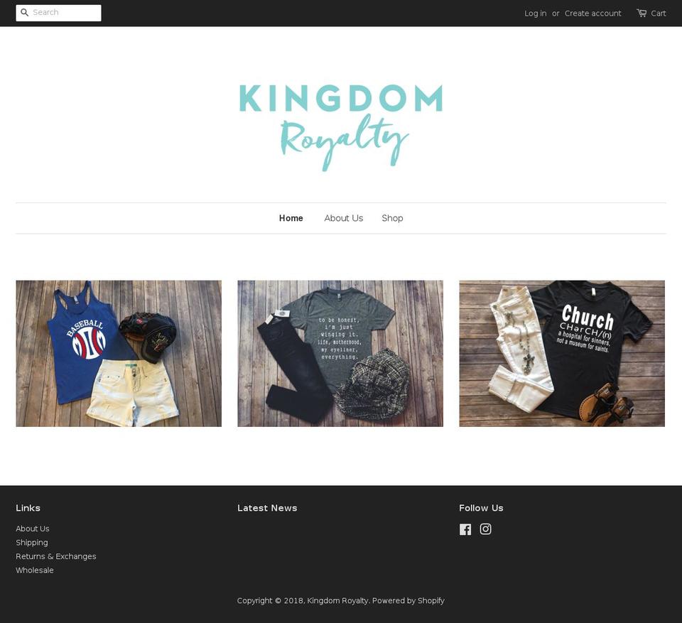 kingdomroyalty.net shopify website screenshot