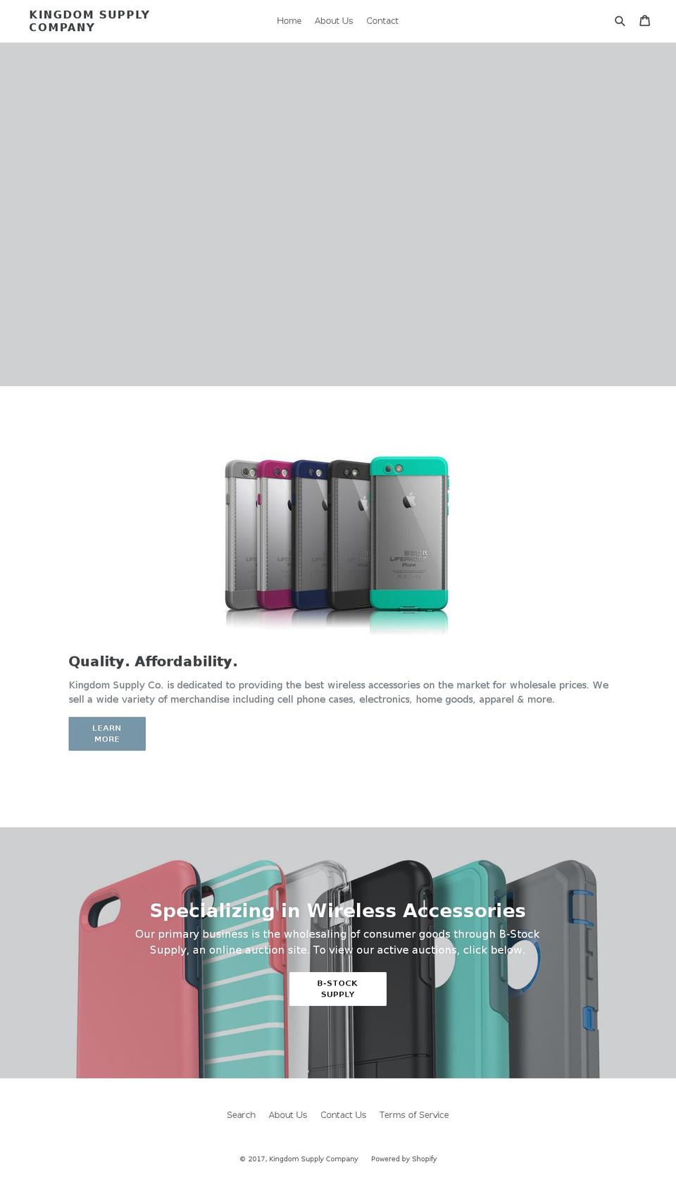 kingdomsupplyco.com shopify website screenshot