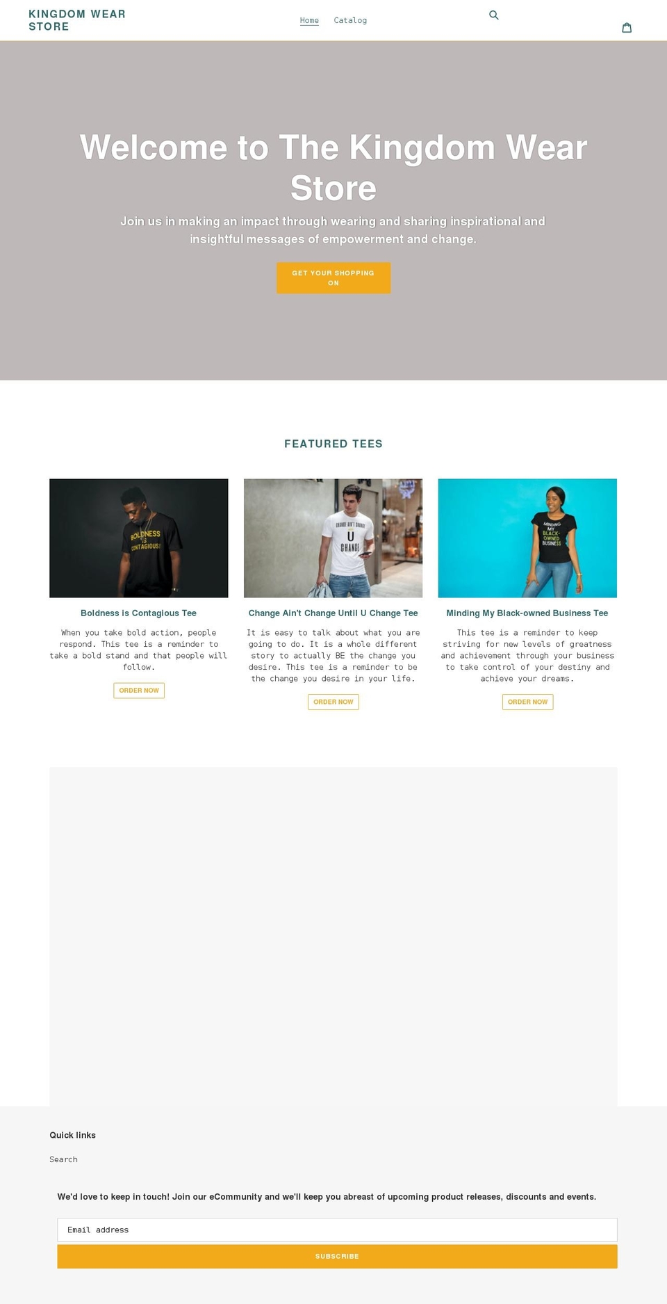 kingdomwearstore.com shopify website screenshot