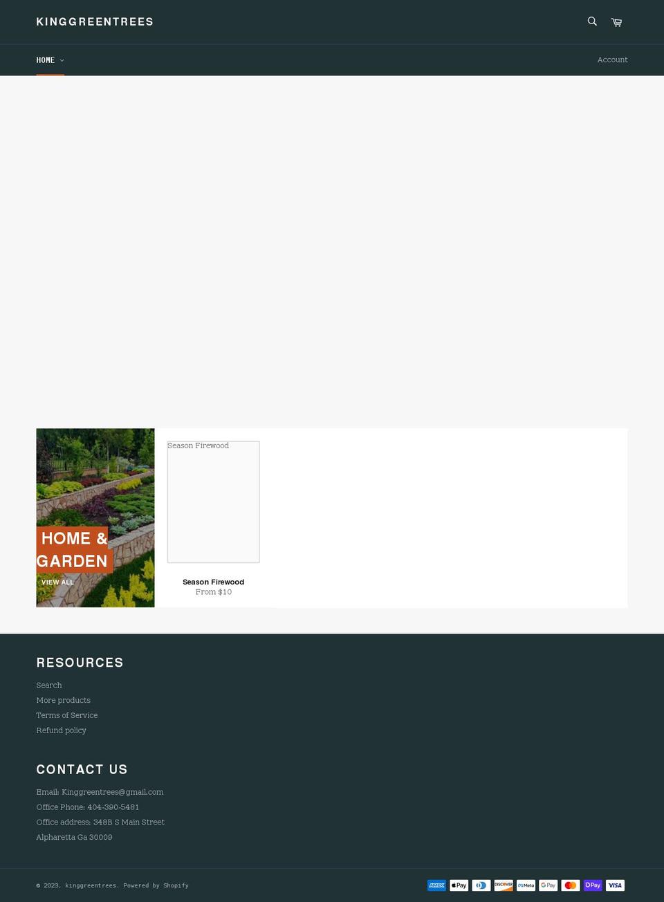 kinggreentrees.com shopify website screenshot