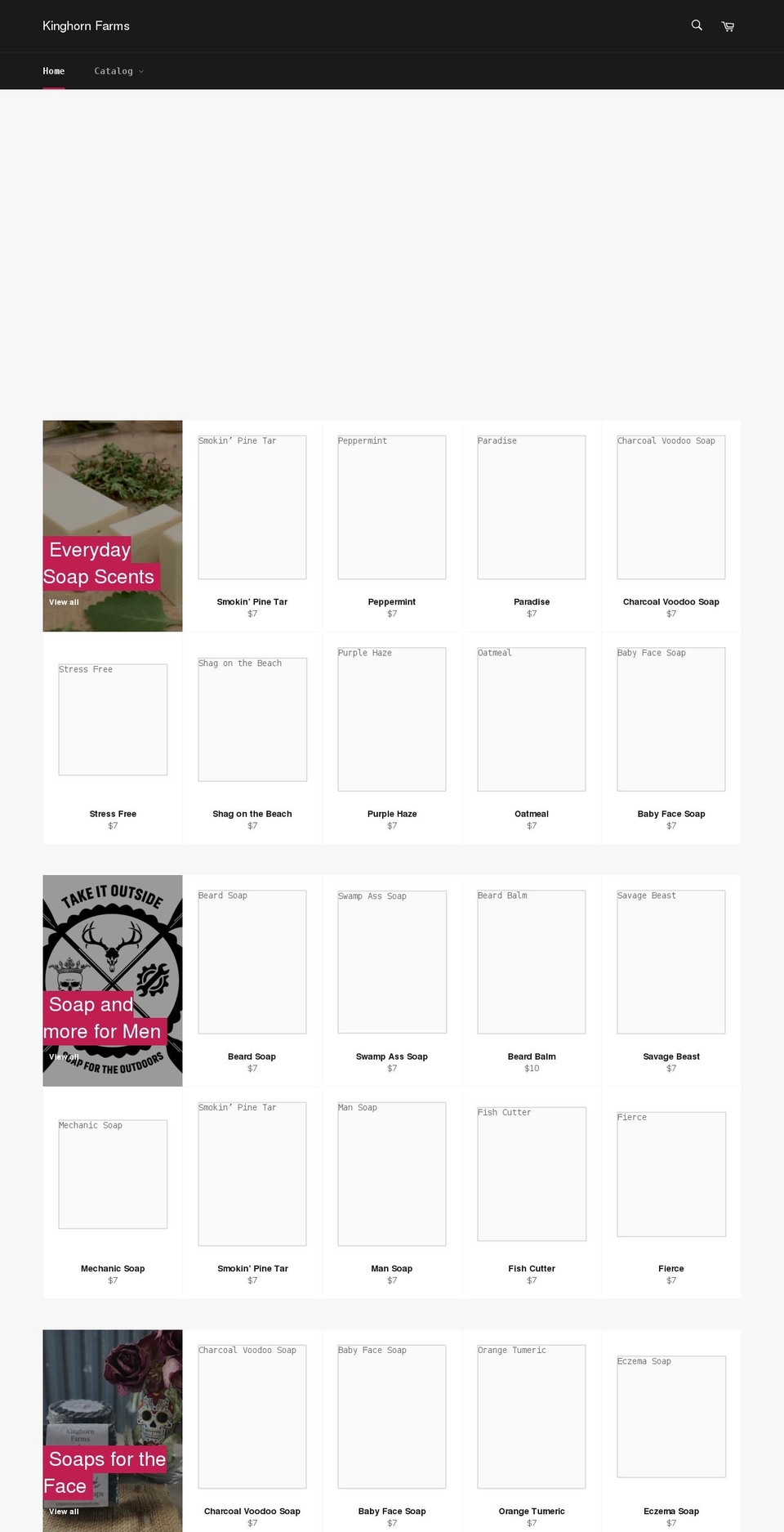 kinghornfarms.com shopify website screenshot