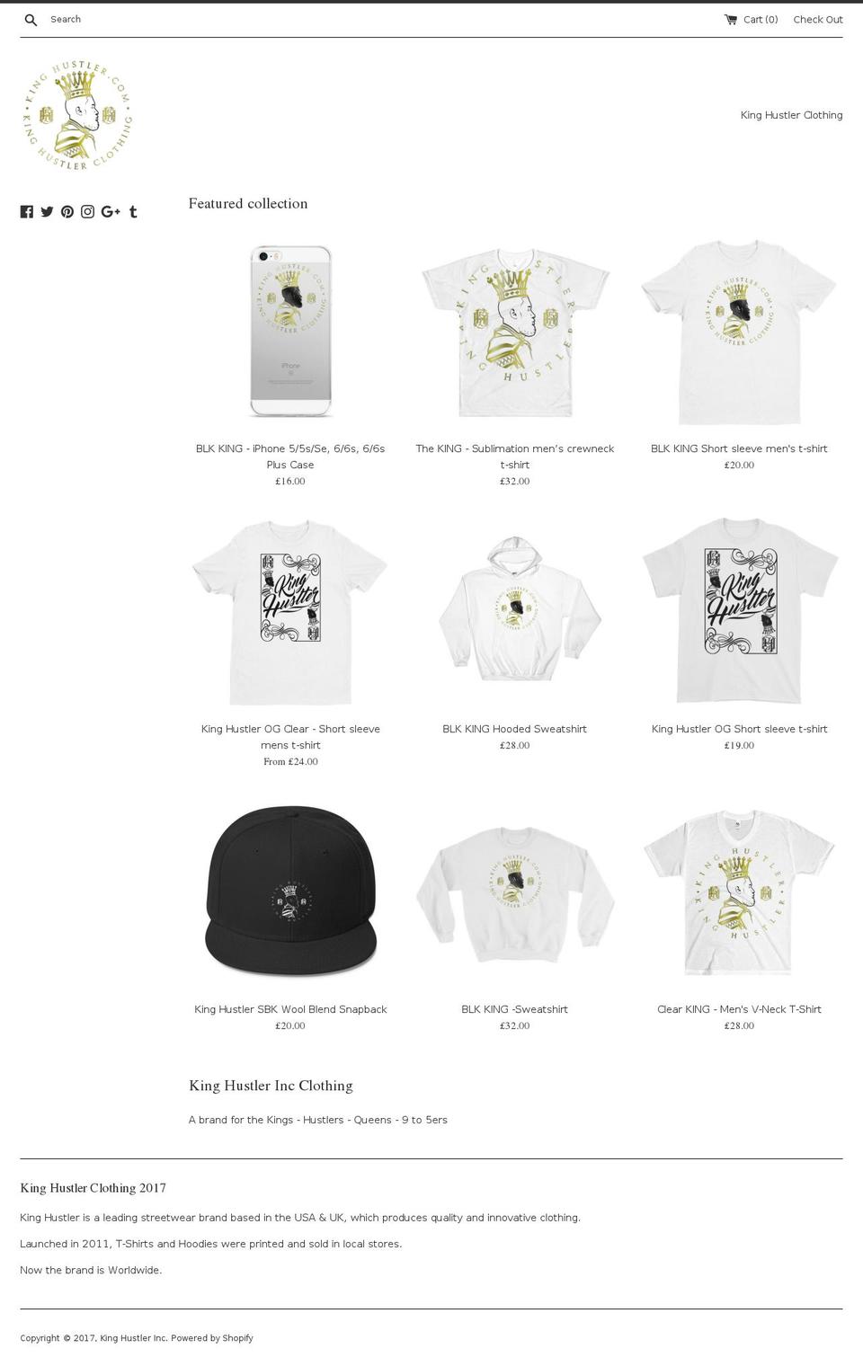kinghustler.com shopify website screenshot