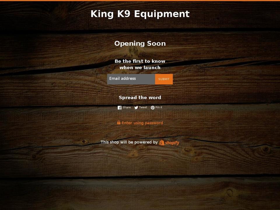 kingk9equipment.com — Shopify storefront screenshot