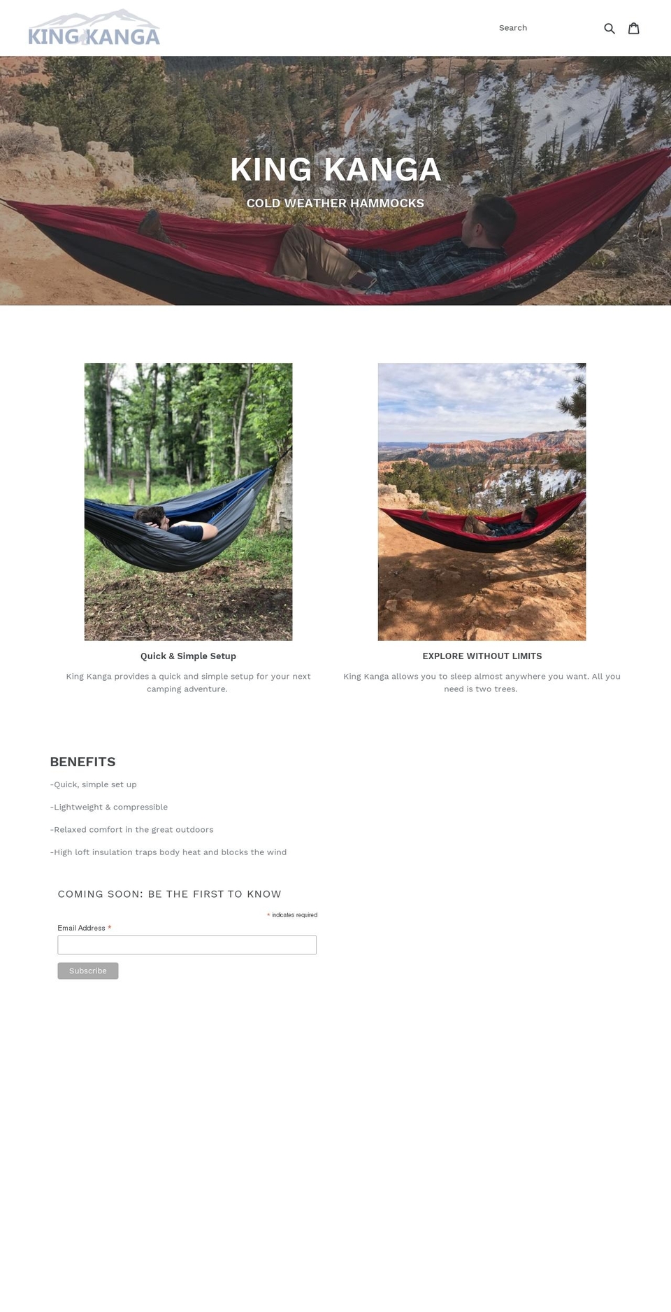 kingkanga.com — Shopify storefront screenshot