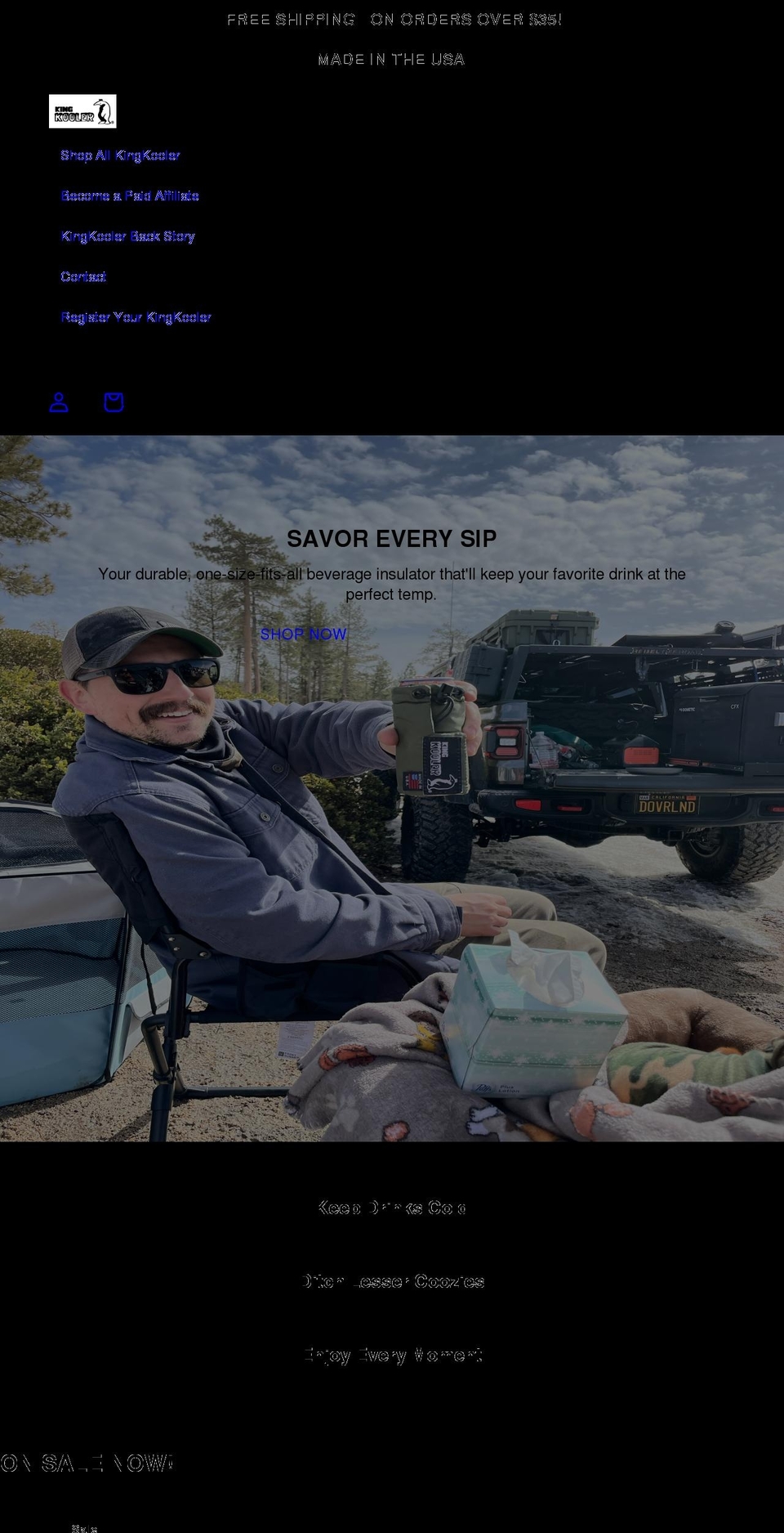 kingkooler.com shopify website screenshot