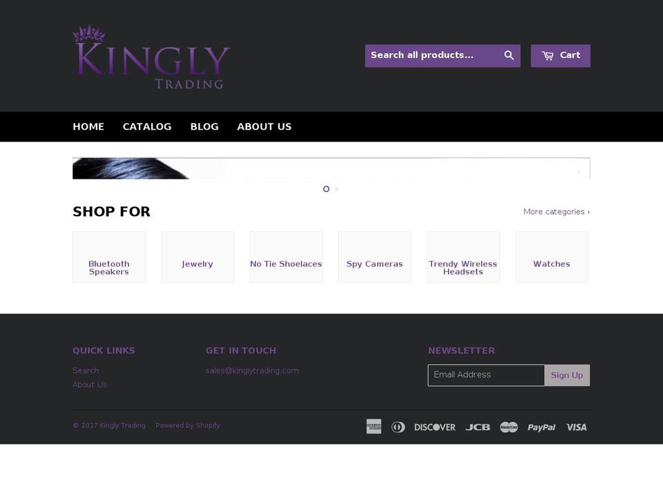 kinglytrading.com shopify website screenshot