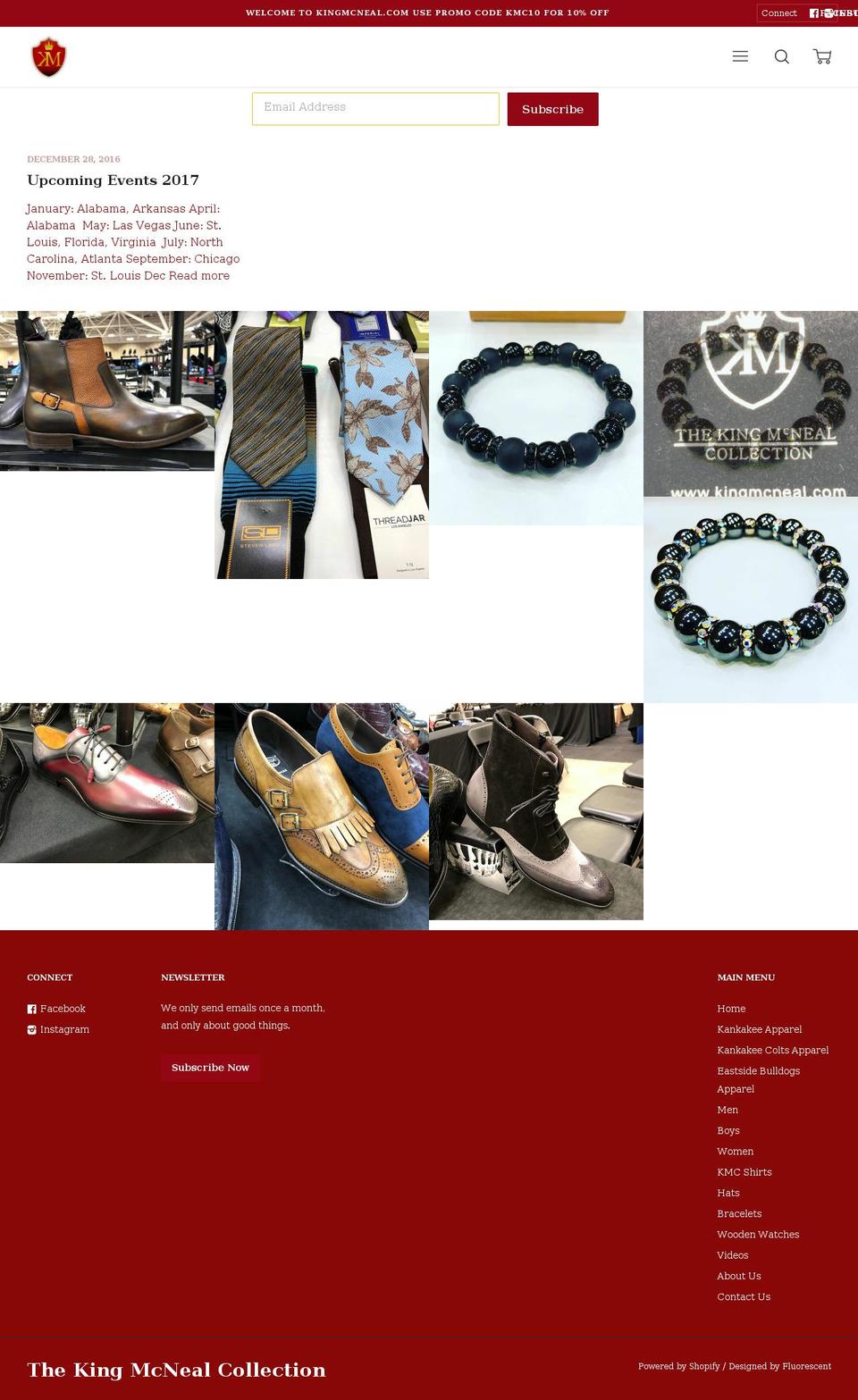 kingmcneal.com shopify website screenshot