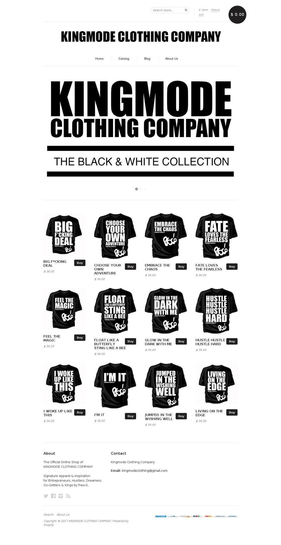 kingmodeclothing.com shopify website screenshot