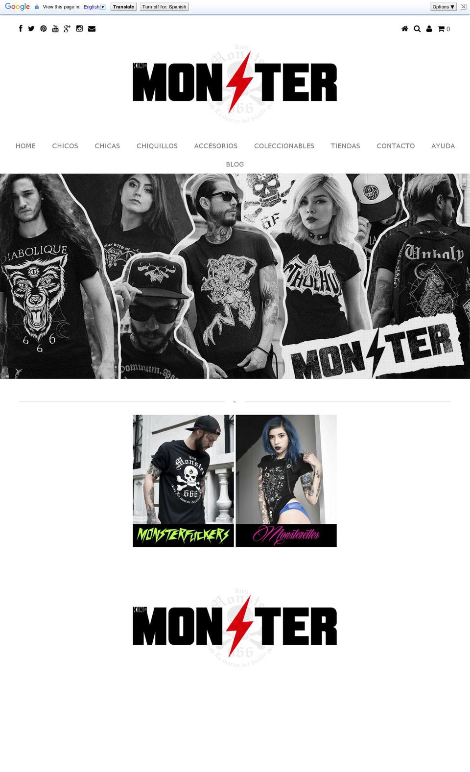 kingmonster.com shopify website screenshot