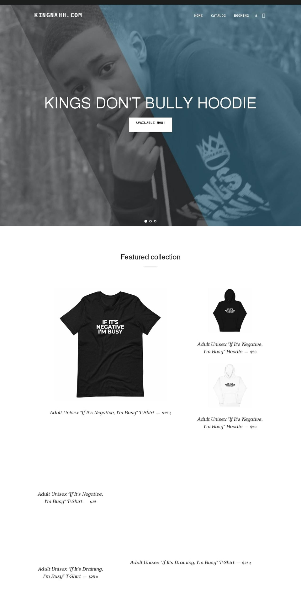 kingnahh.com shopify website screenshot