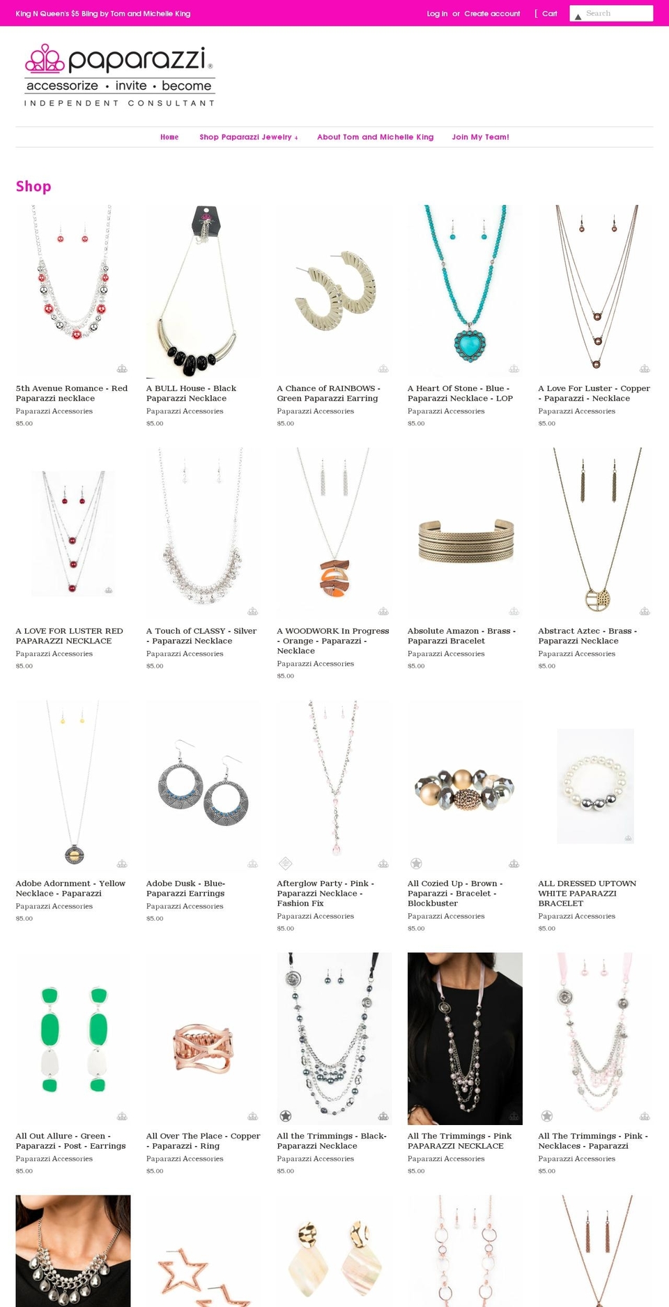 dazzlingdivas-paparazzi-pink Shopify theme site example kingnqueens5dollarbling.com