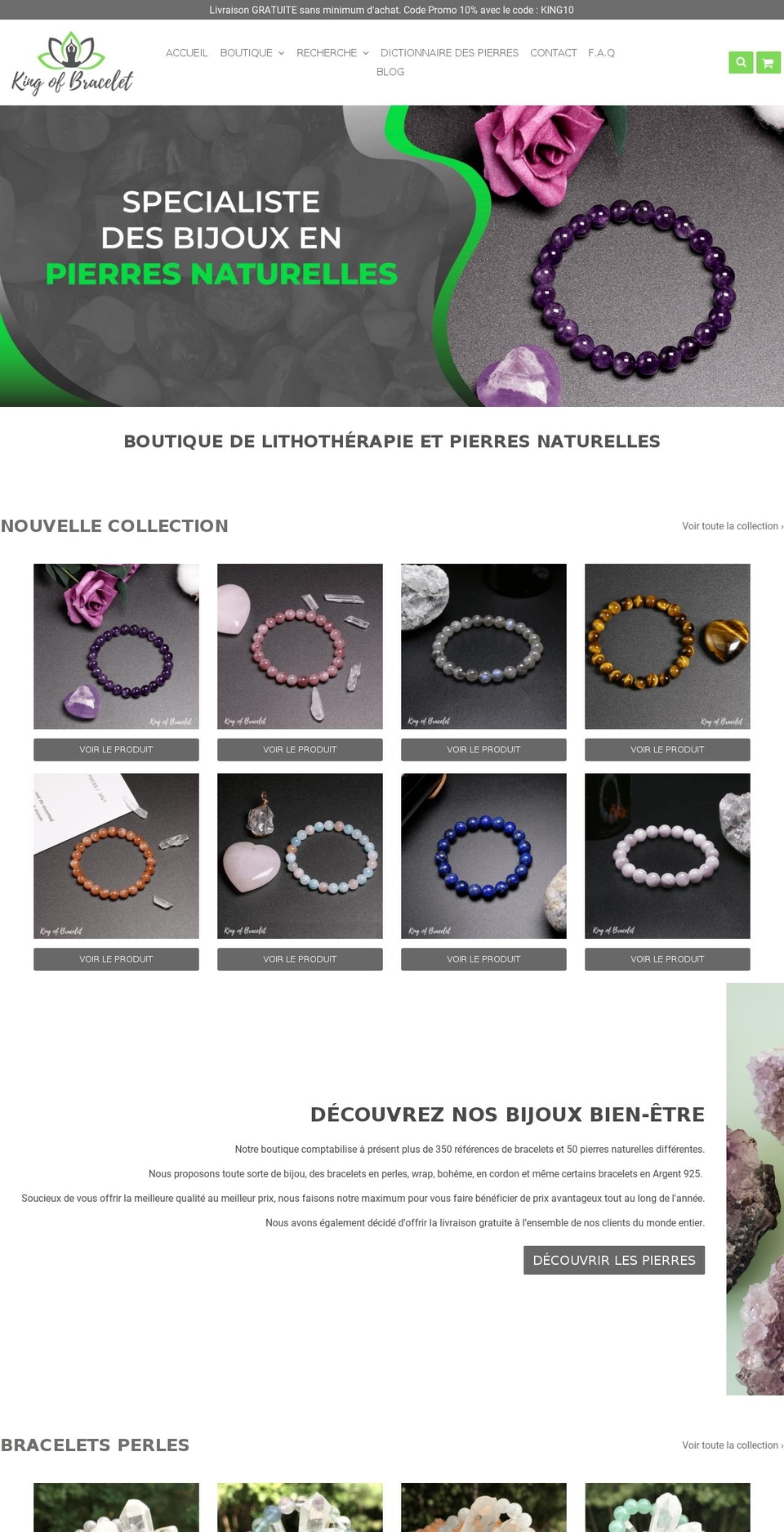 kingofbracelet.com shopify website screenshot