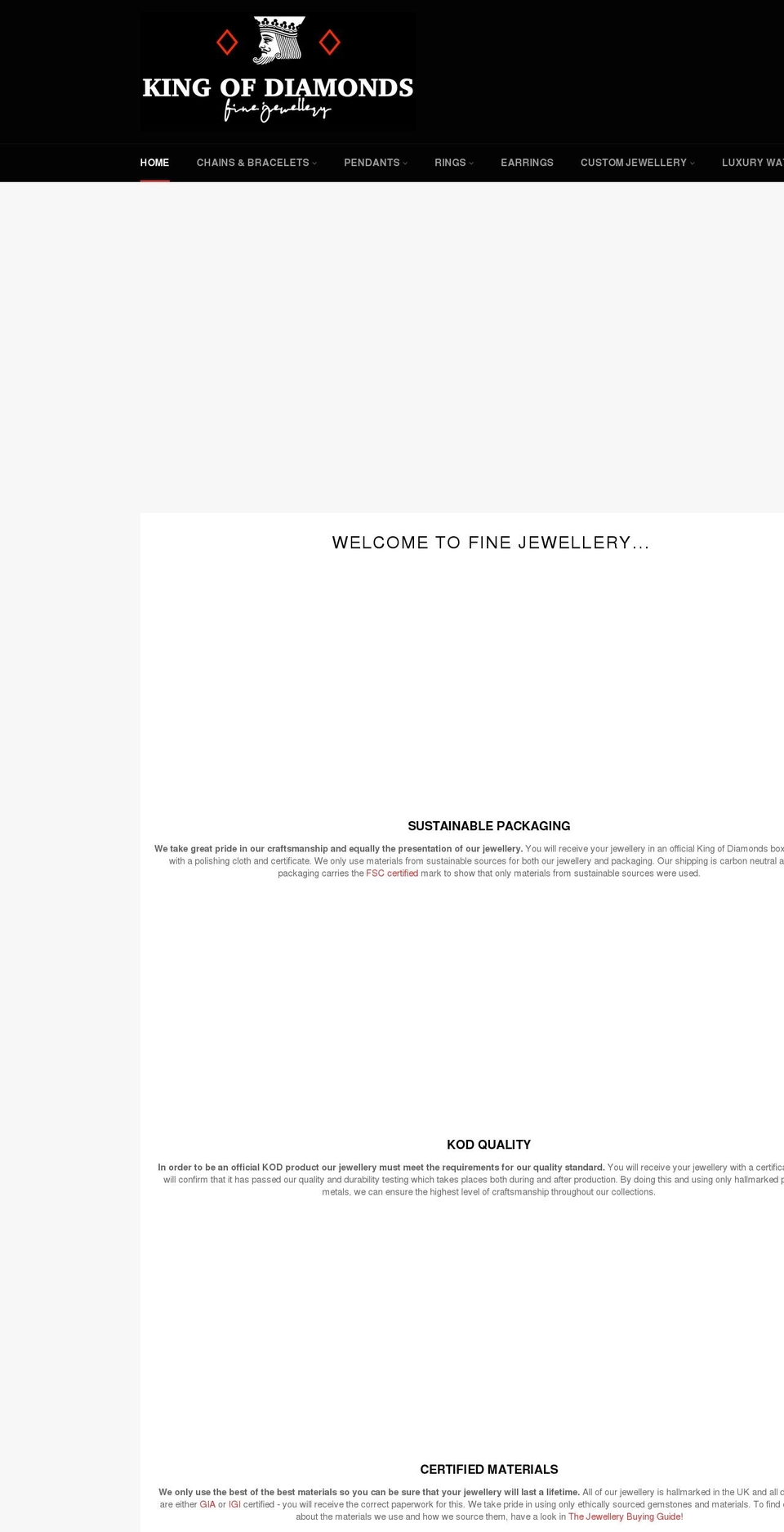 kingofdiamonds.uk shopify website screenshot