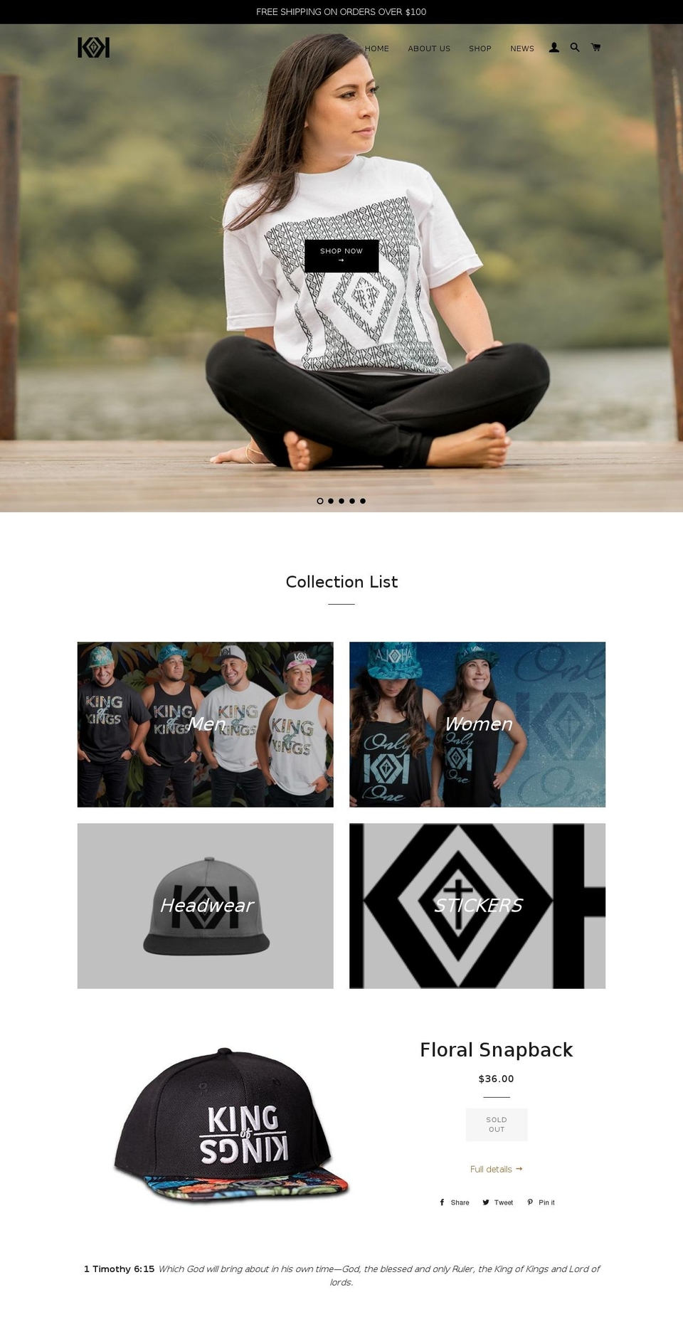 kingofkings-hi.com — Shopify storefront screenshot