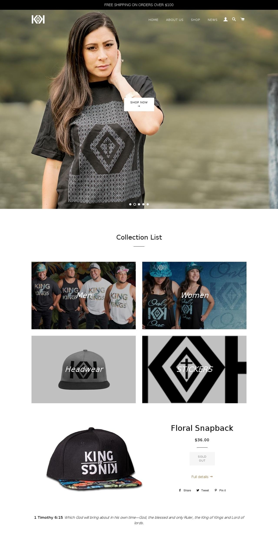 kingofkingshawaii.com — Shopify storefront screenshot