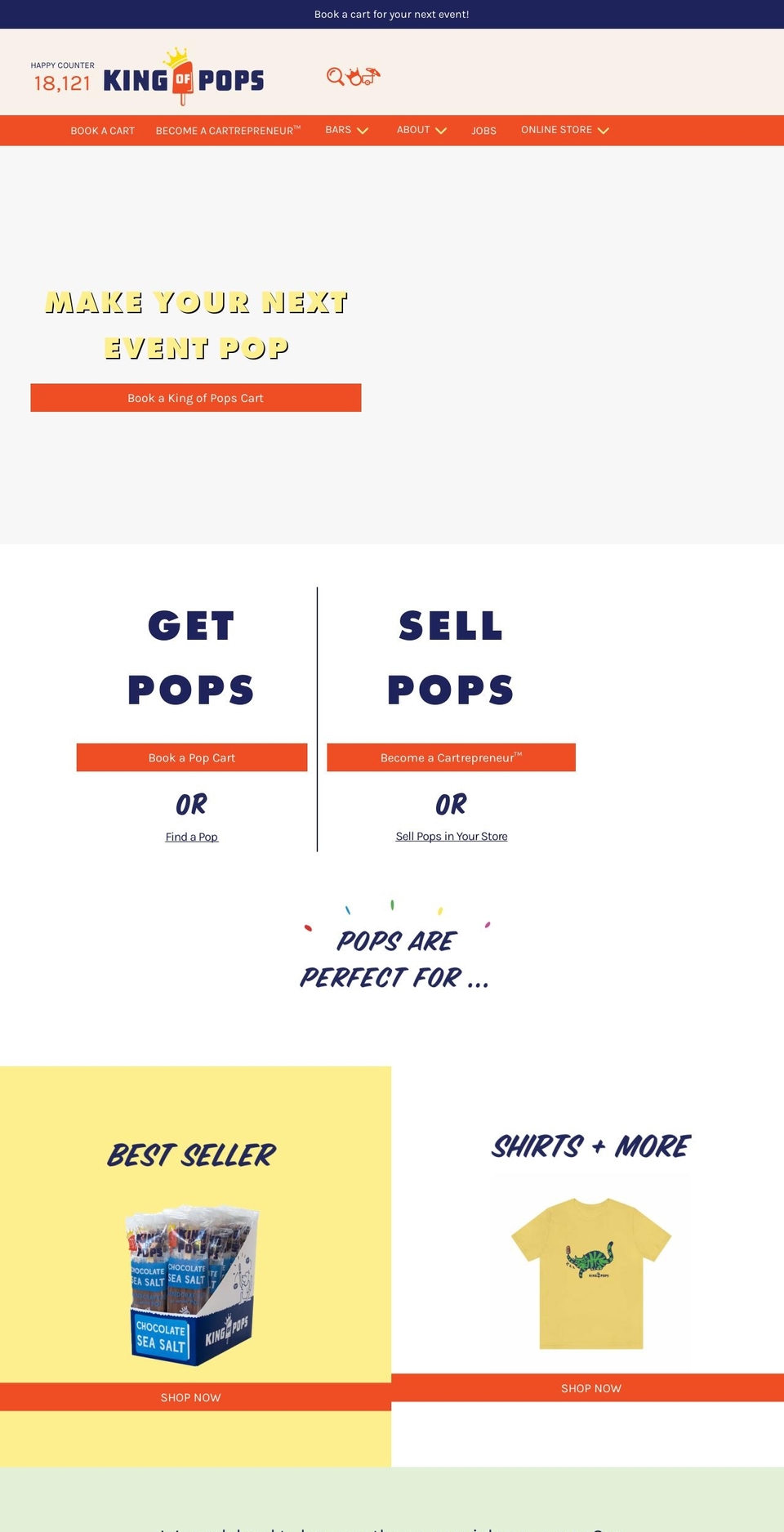 kingofpopsstore.myshopify.com — Shopify storefront screenshot