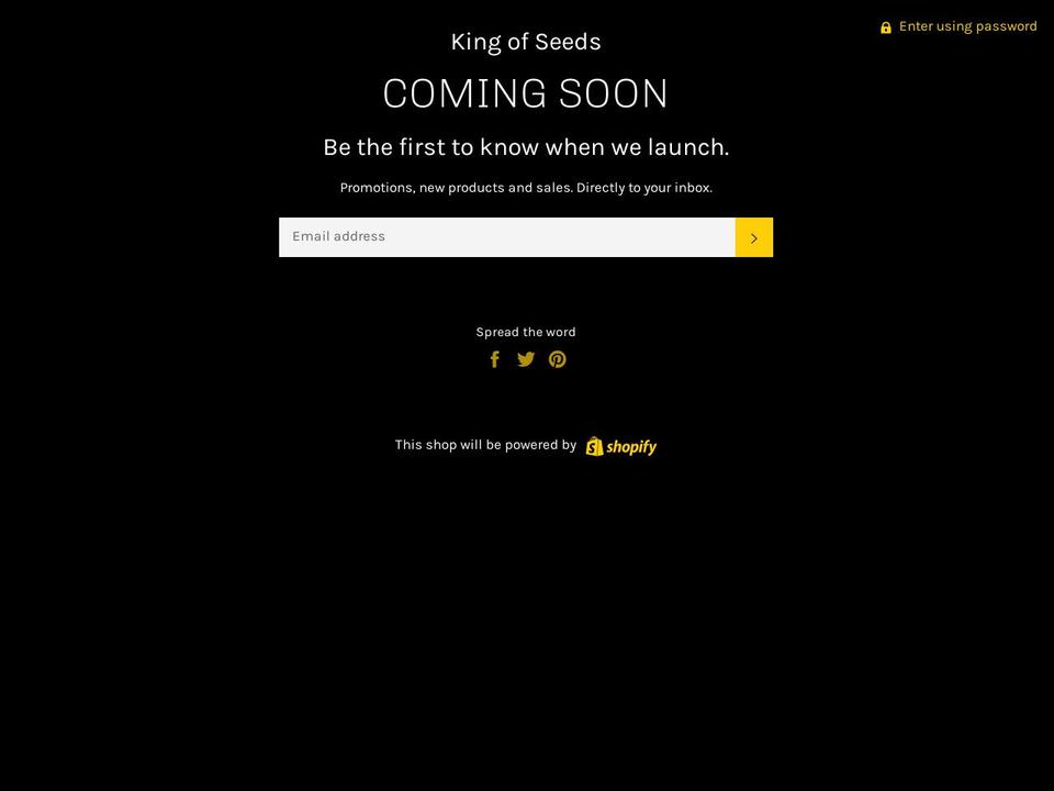 kingofseeds.com — Shopify storefront screenshot