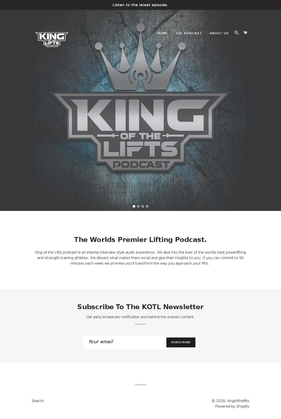 kingofthelifts.com — Shopify storefront screenshot