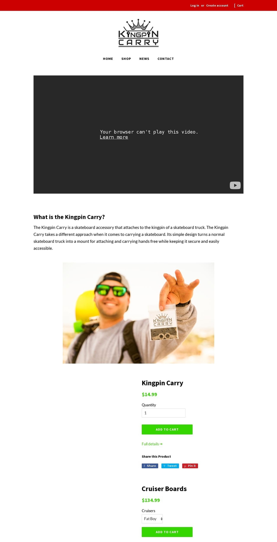 kingpincarry.com — Shopify storefront screenshot